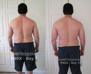 P90X Day 1 and Day 14 Pictures - Back