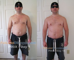 P90X Day 1 and Day 14 Pictures - Front
