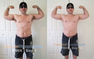 P90X Day 1 and Day 14 Pictures - Front Bicep