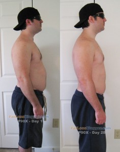 P90X Results - Side Right Day 1 vs. Day 28