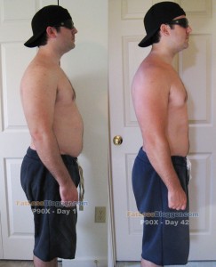 P90X Day 1 and Day 42 Comparisons - Side Right